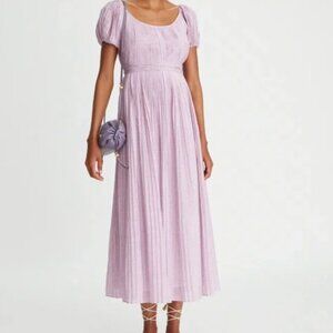 NWT Tory Burch Purple Plaid Pleated Dress Size 12